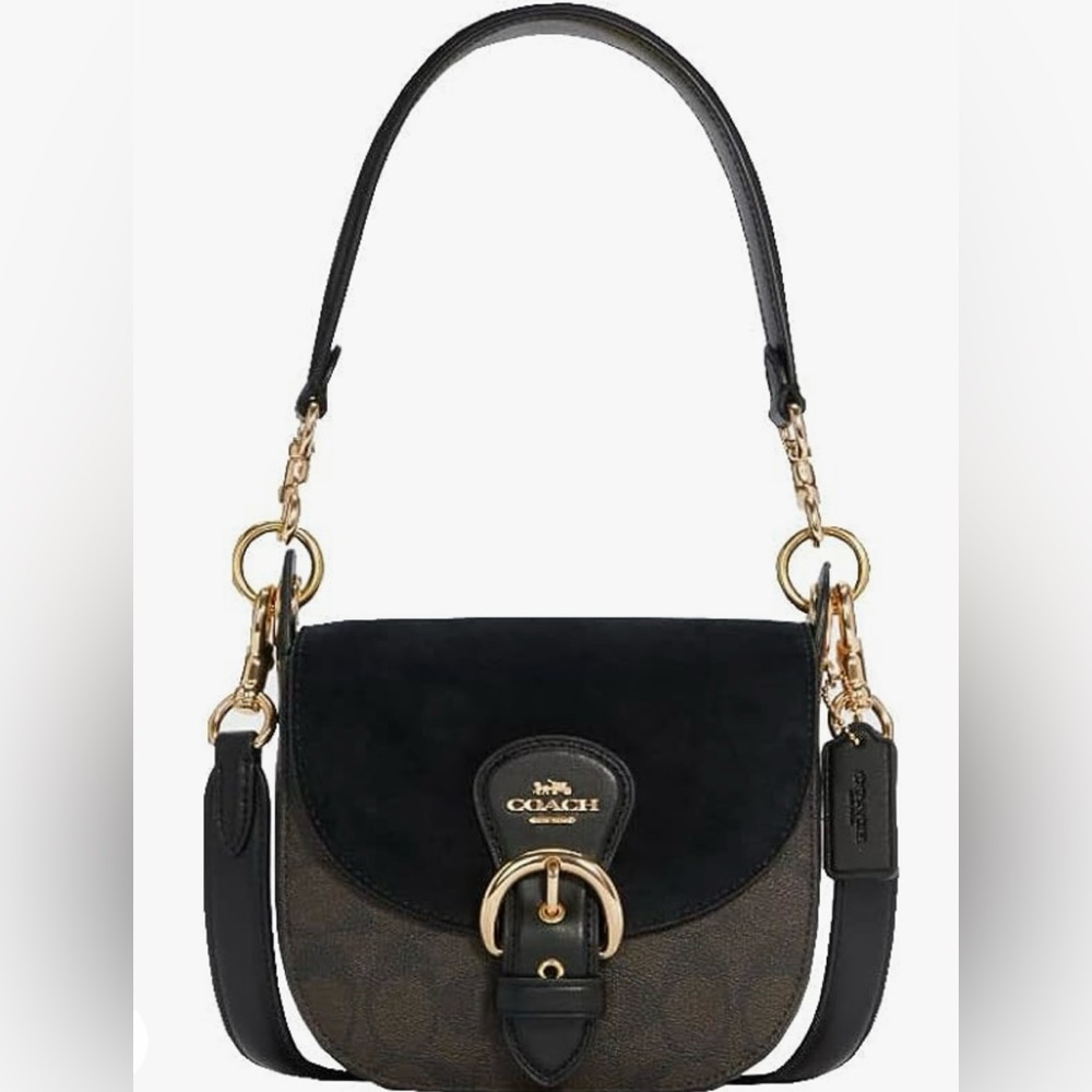 NWT Coach Kleo Shoulder Bag 17 in Gold/Brown Black